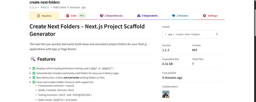 Create Next Folders screenshot
